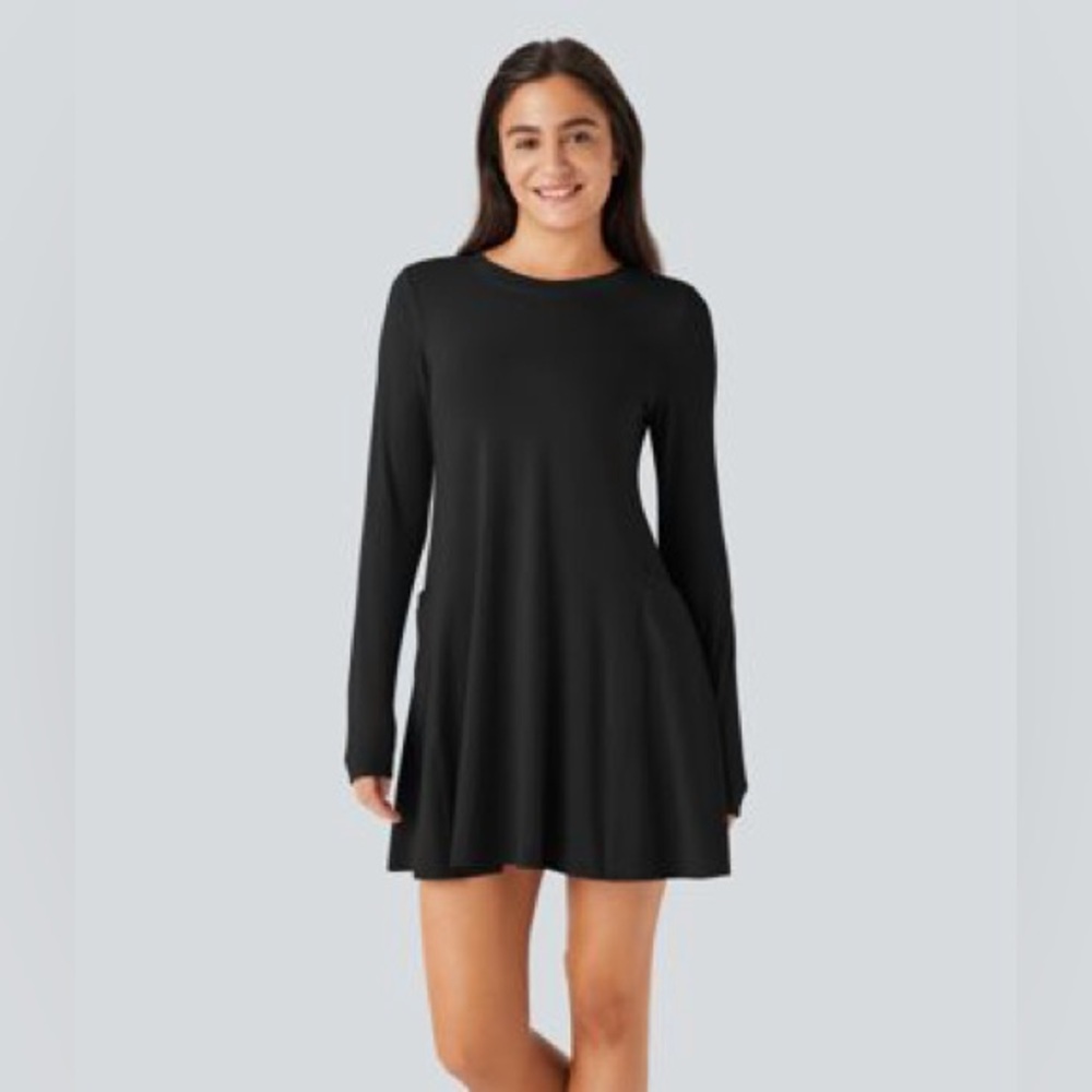 Dark Green Long Sleeve Dress